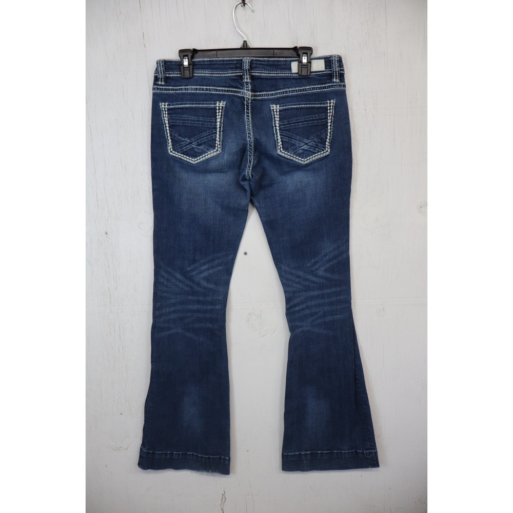 Rock & Roll Cowgirl Denim Womens Jeans Trouser Flare Bootcut Size 30x34 Blue